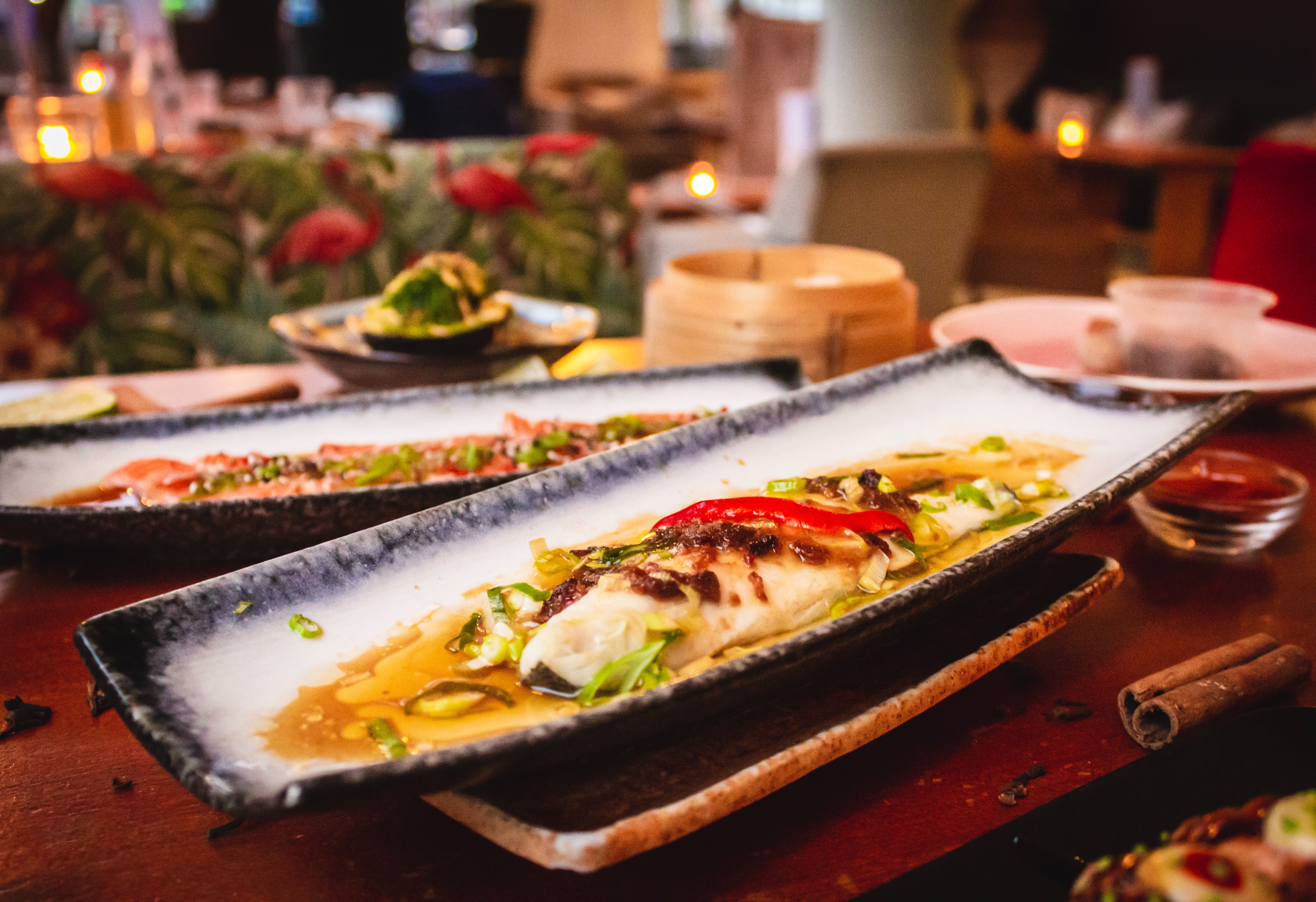 Présentation d'une assiette du restaurant Le délice des sens